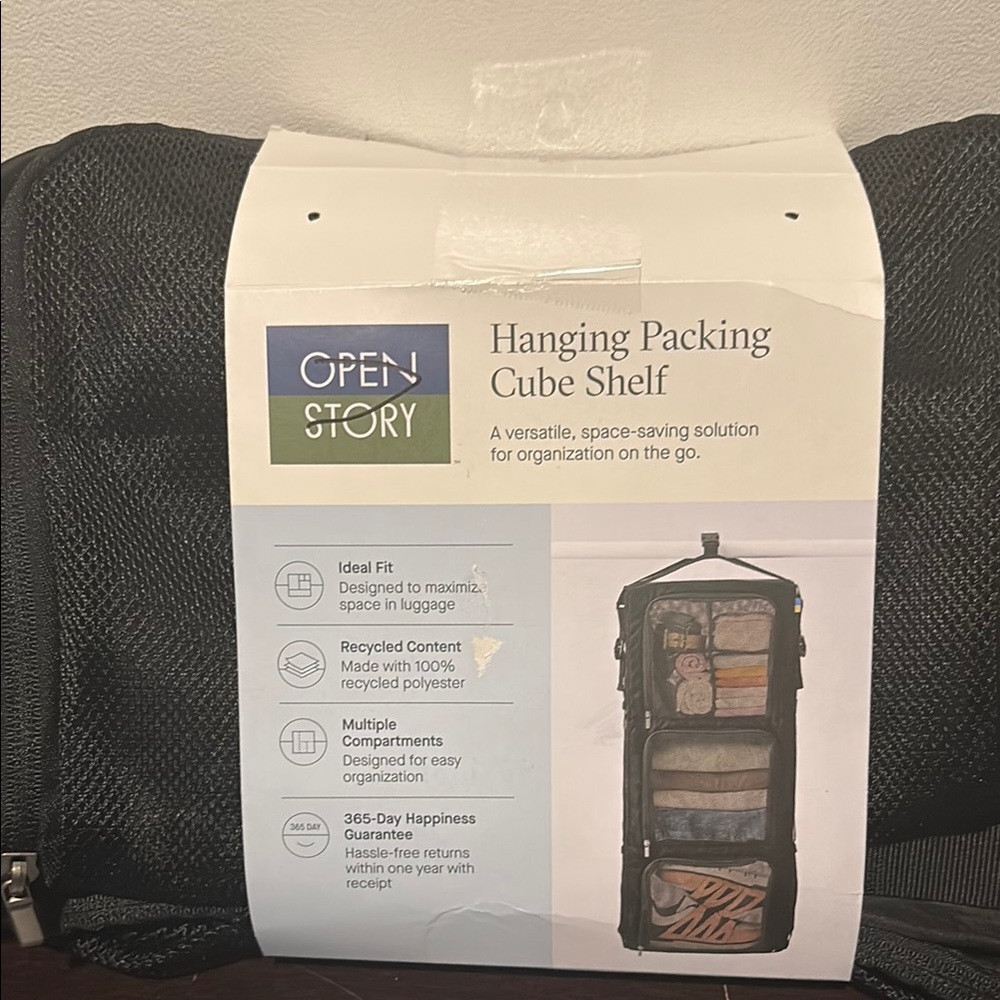 Black Closet Hanging Organizer with Multiple Compartments